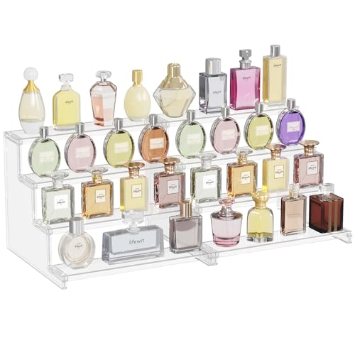 Lifewit Perfume Organizer, Bedroom Decor, Cologne Cupcake Stand, Tool-Free Assembly, Makeup Display Shelf for Vanity Bathroom Counter Storage, Clear, 30 cm/12", 2 Pcs - color: Clear, size: 12 Inch,2 Pcs