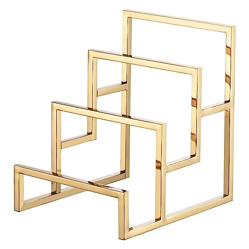 uxcell Clutch Purse Display Stand 3 Layer Wallet Display Rack Metal Clutch Holder Riser for Home Retail Store Supplies - Gold - color: Gold, size: 3 Layer