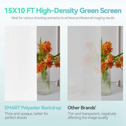 EMART Portable Photography Backdrop Stand Kit 10 x 10 ft with 10 x 15 ft White Backdrop, Adjustable Background Support System for Photo Video Studio, Photoshoot, Party, Live Game, Interviews - size: 10*10ft Stand/10*15ft Backdrop