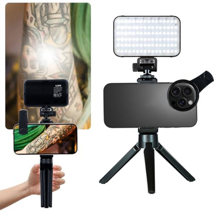 Tattoo Light 96 Tattoo Vision Light with 52mm Polarizing CPL Lens - Adjustable Brightness, 360° Rotatable Clip, Perfect for Video Calls, Tattoo Lighting & Reflective Removal Taking Tattoo Photos