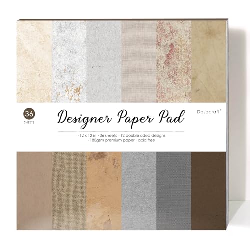 Timeworn Textrue12x12 Scrapbooking Cardstock Decorative Paper for Card Making Background Origami Textured Decorative Scrapbook Paper Scrapbook Materials Supplies