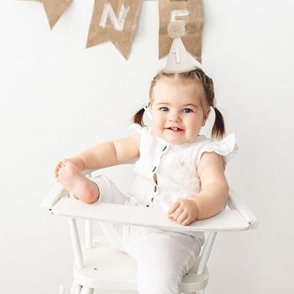 Boho First Birthday Hat-Natural 1st Birthday Boho Decorations,One Birthday Costume Headwear,Cake Smash Photo Prop - color: Beige