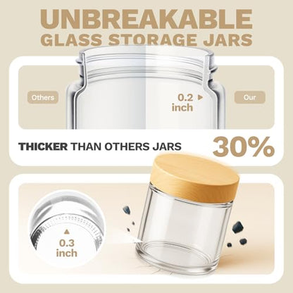 24Pcs 8 oz Clear Glass Candle Jars with Plastic Woodgrain Lids, Bumobum Body Butter Containers for Lotion, Creams, Body Scrubs, Ointments (240ml) - color: 8oz-24pack
