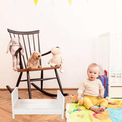 Cabilock Newborn Photography Prop Bed, Handcrafted Rustic Wooden Baby Photo Bed, Detachable Studio Photoshoot Props, 16. 53 X 11. 22 X 8. 46 Inches, White - color: White