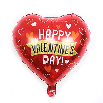 BinaryABC Happy Valentines Day Balloons,Love Heart Foil Balloons,Valentines Day Romantic Photo Props Decorations,10Pcs
