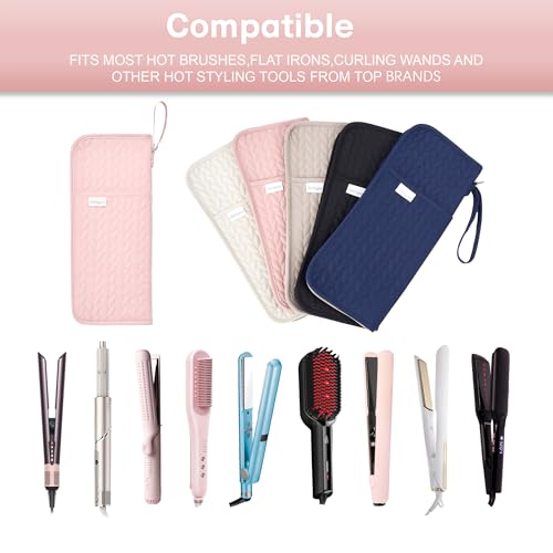 KarSyon Hot Tools Organizer Heat Resistant Mat Case Hair Tools Holder Travel Bag Portable Hair Styling Tools Cover Pouch for Curling Iron,Flat Iron,Hair Straightener (Pink) - color: Pink