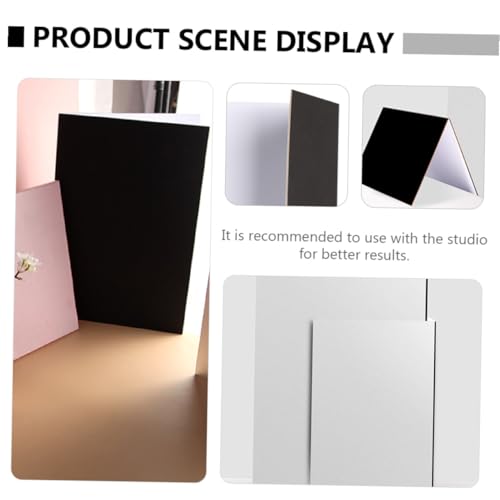 VILLCASE Folding Reflective Photography Backdrop Board Silver Black White, Thickened Collapsible Photo Reflector for Studio and Outdoor Shooting