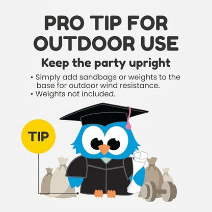 Blue Graduation Owl Standup Kit, Graduation Decorations - color: Blue Graduation Owl Kit