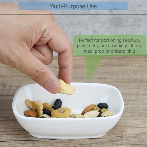 EIKS 2 Pack Ceramic Side Dishes Appetizer Plates for Serving Snacks Candy Dessert Sauce Seasoning Nuts