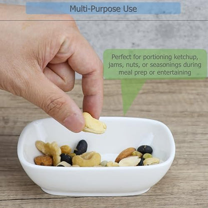 EIKS 2 Pack Ceramic Side Dishes Appetizer Plates for Serving Snacks Candy Dessert Sauce Seasoning Nuts