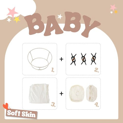 Kate Newborn Photography Props Stainless Steel Stand Set for Baby Photoshoot,Including Newborn Posing Beanbag Sleeve(Unfilled), Elastic Fabric and 6 Clamps (No Filler) - color: Stand with Beanbag，Elastic Fabric and 6 Clamps
