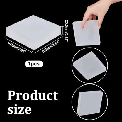 FINGERINSPIRE Solid Frosted Acrylic Square Display Base 4" x 4" x 0.9" Polished Display Block Craft Jewelry Riser Stand for Ring Earring Bracelet Accessory Collectibles Retail Photography - color: 4" X 4" X 0.9"
