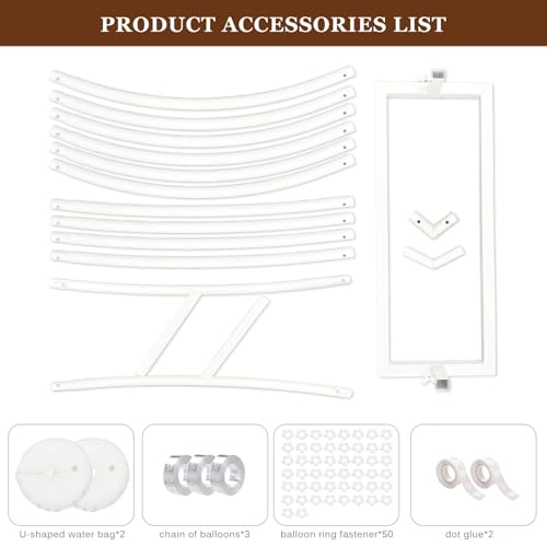 Heart Shaped Metal Balloon Arch Kit,6.6ft Wedding Heart Arch Backdrop Stand,with Water Bag for Proposal, Wedding, Valentine’s Day, Bridal, Birthday Party Decorations (White-Regular-S) - style: White-Regular-Small