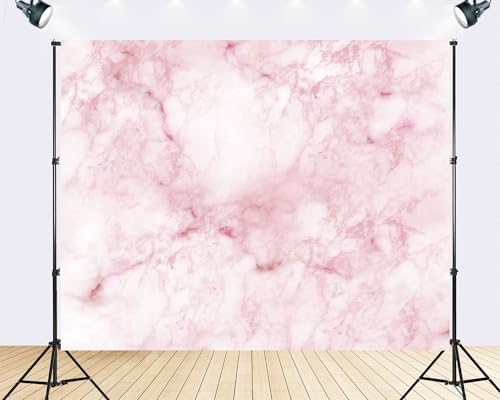 Trykid 8x8ft Pink White Marble Vein Texture Backdrop Elegant Stone Surface Photography Background Luxury Wedding Event Party Decoration Tapestry Photo Booth Prop Fabric - size: 8x8ft