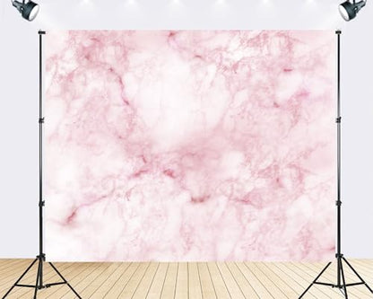 Trykid 8x6ft Pink White Marble Vein Texture Backdrop Elegant Stone Surface Photography Background Luxury Wedding Event Party Decoration Tapestry Photo Booth Prop Fabric - size: 8x6ft