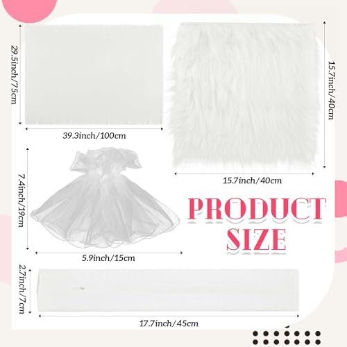 Coume 4 Pcs Nail Background Mat for Pictures White Nail Photo Props Background for Pictures Flat Lay Mat Include Small Locker Rugs Silk Cushions Knitted Sleeves Lace Sleeves for Jewelry Art