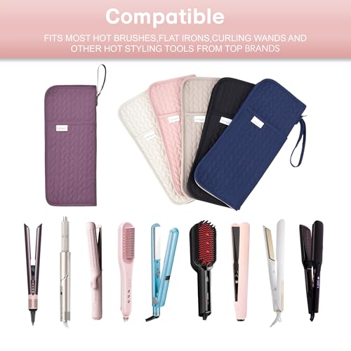 KarSyon Hot Tools Organizer Heat Resistant Mat Case Hair Tools Holder Travel Bag Portable Hair Styling Tools Cover Pouch for Curling Iron,Flat Iron,Hair Straightener (Purple) - color: Purple