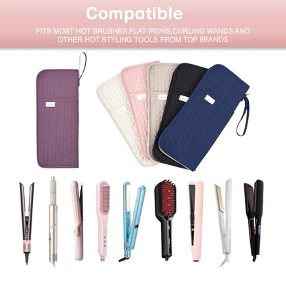 KarSyon Hot Tools Organizer Heat Resistant Mat Case Hair Tools Holder Travel Bag Portable Hair Styling Tools Cover Pouch for Curling Iron,Flat Iron,Hair Straightener (Purple) - color: Purple