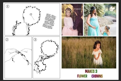 DDazzling Flower Crown Floral Wreath Headband Floral Garland Headbands photo props (White) - color: White