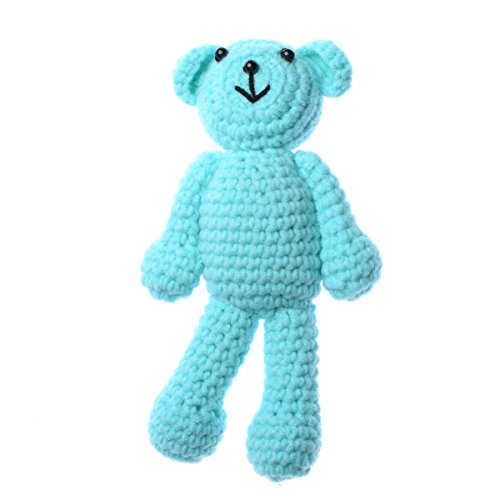ECYC Newborn Baby Bear Hat Beanie with Bear Dolls Photography Accessories,Blue - color: Blue