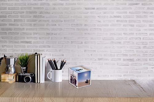 Malden International Designs Acrylic Photo Cube, Holds (6) 4” x 4” square photos, Clear