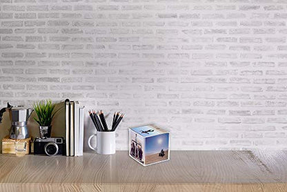 Malden International Designs Acrylic Photo Cube, Holds (6) 4” x 4” square photos, Clear