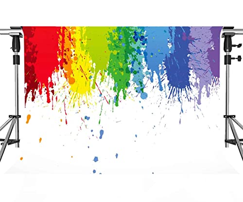 Paint Splash Party Backdrop Colorful Painting Art Photo Background MEETSIOY Abstract Oil Painting Studio Props Banner Birthday Party Supplies Photography Backdrop 9x6ft BJZSMT20 - size: 9x6ft