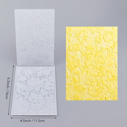 Briartw 3D Embossing Folder for Card Making Adding Textured Detail to Paper Crafting 6.3x4.5inch Clear Texture Plate Perfect for Heavyweight Cardstock (≥250gsm/92lb),Flowers Texture Template - color: Flowers