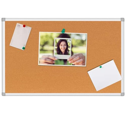 Cork Bulletin Board, Bulletin-Boards, Notes Board, Memo Board, 24x 36 inch, Silver Aluminum Frame - size: 24*36“