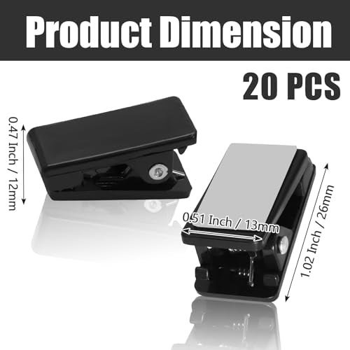 20 Pack Black Self Adhesive Clips for Photo Sticky Wall Tapestry Clamp Wall Hanging Clips, for Hanging Poster Photo Office Decorations