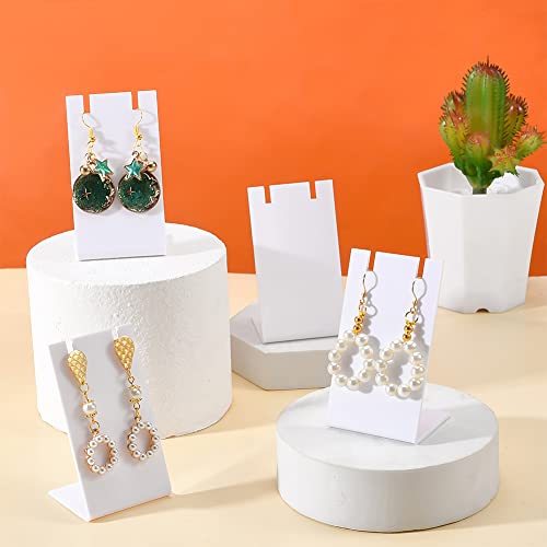 PH PandaHall 10pcs Acrylic Earring Stand, White Jewelry Display Earring Holder L-shape Earrings Organizer for Dangling Earrings Necklace Jewelry Shows Retail Props, 1.7x1.4x3inch - color: White