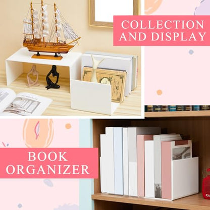 RattanView 2 Pcs 14 Inch Large Acrylic Risers Display Stands 5 mm Thick Acrylic Shelf Riser Showcase for Collectibles Jewelry Cupcakes Food Figures Perfume Cabinet (White) - color: White, size: 14 Inch, 5 mm