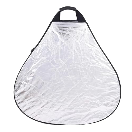 REFLEX CAMERA 5-in-1 Triangle Photography Reflector 60cm Gold Silver White Transparent Black | Single-Hand Grip | Portable Durable Light Reflector with Carrying Case (60cm (23.6in)) - size: 60cm (23.6in)