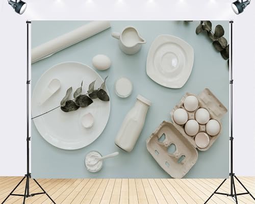 Trykid 15x8ft Minimalist White Pastel Backdrop Clean Neutral Kitchen Baking Theme Photography Background Food Styling Brunch Event Home Decor Party Decoration Photo Booth Prop Fabric - size: 15x8ft
