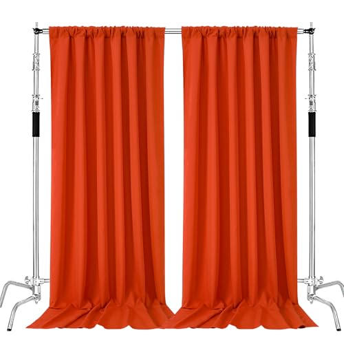 Rust Backdrop Curtains 10ft x 8ft Photo Background Polyster Drapes for Birthday Party Home Wedding Ceremony Stage Decorations - color: Rust, size: 5ft x 8ft 2 Panels
