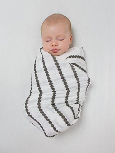 SwaddleDesigns Cotton Muslin Swaddle Blankets, Set of 4, Receiving Blankets for Baby Boys & Girls, Best Shower Gift, 46x46 inches, Gold & Graphite - color: Gold & Graphite