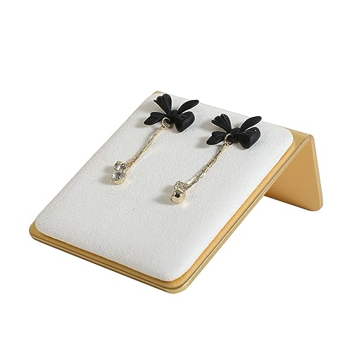 Velvet earring display stands for selling, White earring holder, Gold Jewelry studs organizer【White】 - color: White