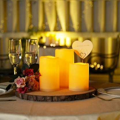 Homemory Waterproof Flameless Candles, Outdoor Indoor Battery Operated LED Pillar Candles with Remote Control and Timer, Plastic, Long Lasting, D3 x H4 4" 5" 5" 6" 6", Set of 6 - size: Set of 6