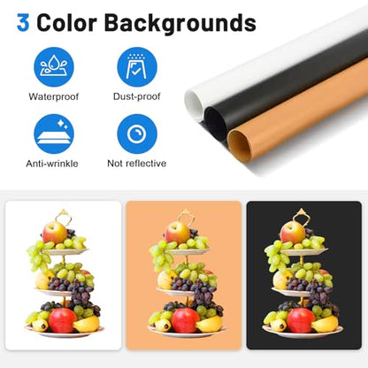 40x40 Inch Photo Studio Photo Light Box for Photography, 405 LED Large Lightbox with 3 Light Panel Stepless Dimming and Soft Light Cloth Professional Photo Background Shooting Tents - size: 40x40 in (3 LED Strips)