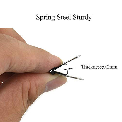 HAHIYO Binder Clips Paper Clamps Spring Steel Sturdy Mini 0.59 inches Width 0.2 Inch Capacity No Sharp Edges Heavy Duty Tight Grip Reusable Black Metal Bright Finish for Home Office School 100 Pack - size: 0.59in-100P