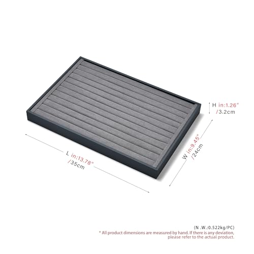 Ring Display Tray Grey Jewelry Organizer Tray Grey Microfiber Ring Earrings Display Organizer Tray - size: 11 Slot