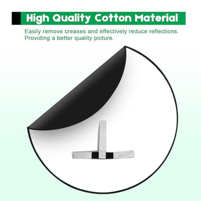 Portable Black White Screen Chair, 57 in Greenscreen Backdrop with Stand Double Sided Foldable Green Background, Chroma Key, for Photography Streaming Gaming Photo Zoom Video Chats and Meeting - color: White/Black Screen