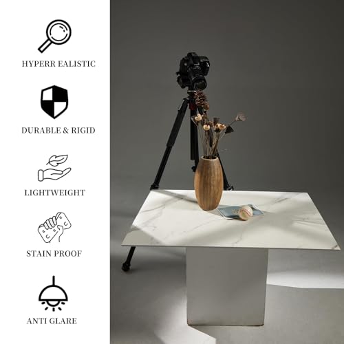 2 PCS 24x32 Inch Boards Photo Backdrop for Flat Lay, Food Table Top Photography Background, BEIYANG (Marble+Light Gray) - color: Marble + Light Gray 24x32
