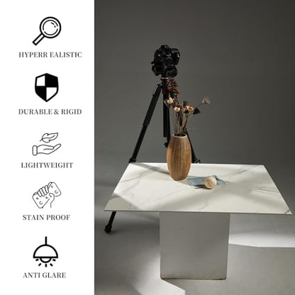 2 PCS 24x32 Inch Boards Photo Backdrop for Flat Lay, Food Table Top Photography Background, BEIYANG (Marble+Light Gray) - color: Marble + Light Gray 24x32
