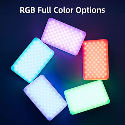 VILTROX RGB Led Panel Light, Smartphone Control Full Color On Camera LED Photography Light, 2600K-6800K Dimmable LED Video Light, with NP-F550 Battery (Sprite 15C) - size: 15W RGB & Bluetooth