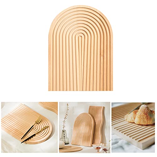 Creative Arch Bread Dessert Tray Wavy Wood Carving Board Cheese Fruit Cake Snacks Platters Serving Tray Photo Props Decoration