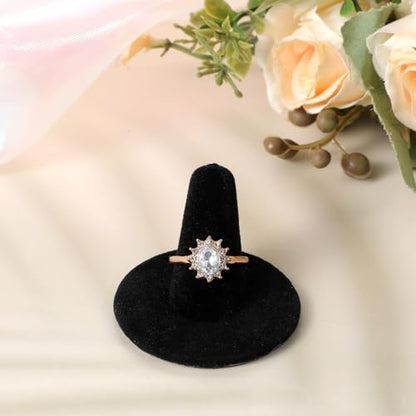 24 Pack Black Velvet Ring Display Holders - Premium Velvet Ring Holder Jewelry Organizer Stand for Retail Stores, Home, Exhibitions (Cardboard & Velvet)