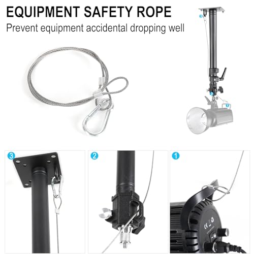 Photography Studio Ceiling Camera Mount 360° Rotation Wall Ceiling Light Mount Boom Arm Up to 28.3inch for Photo Video Monolights, Umbrellas, Reflectors, Overhead with 3/8" &1/4" Thread Adapter