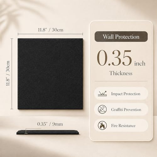 Large Cork Boards for Walls – 36" x 24" Self Adhesive Felt Wall Tiles, Ideal for Office Black Bulletin Board, Easy to Install Pin Board Photo Board - color: Black, size: 24" X 36"