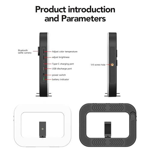 Phone Ring Light with 80" Tall Tripod Stand Built-in 8000mAh Battery Handheld Smartphone Photo Selfie Video Rig Lights 2700K-6500K for Tiktok, YouTube, Video Recording, Filmmaking, Vloging
